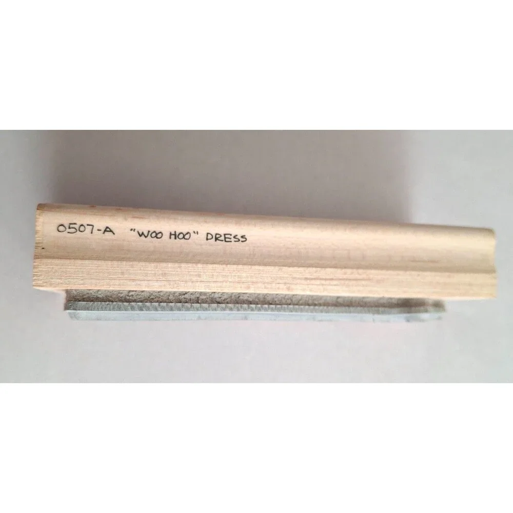 Vintage Paula Best Rubber Woo Hoo Dress Quote Stamp Out of Print 0507